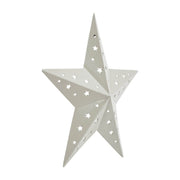 Metal Star Punched Creme 12x12