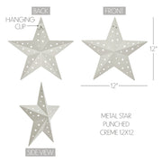 Metal Star Punched Creme 12x12