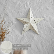 Metal Star Punched Creme 12x12