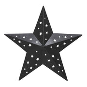 Metal Star Punched Black 12x12