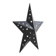 Metal Star Punched Black 12x12