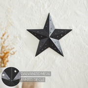 Metal Star Punched Black 12x12