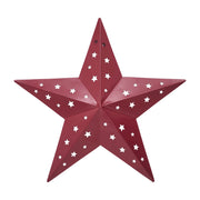 Metal Star Punched Burgundy 12x12