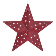 Metal Star Punched Burgundy 12x12