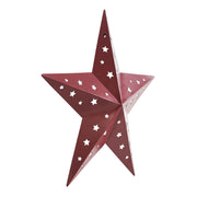 Metal Star Punched Burgundy 12x12
