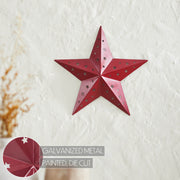Metal Star Punched Burgundy 12x12