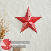 Metal Star Punched Barn Red 12x12