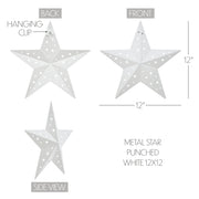 Metal Star Punched White 12x12