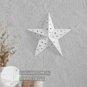Metal Star Punched White 12x12