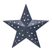 Metal Star Punched Navy 12x12
