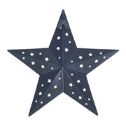 Metal Star Punched Navy 12x12