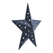 Metal Star Punched Navy 12x12