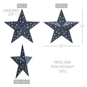 Metal Star Punched Navy 12x12