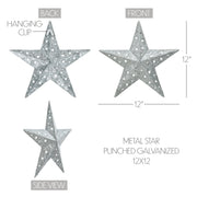 Metal Star Punched Galvanized 12x12