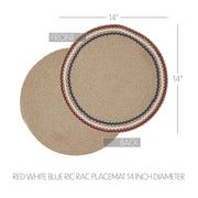 Red White Blue Ric Rac Placemat 14 Inch Diameter