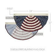 My Country Stars & Stripes Bunting Flag 12x24