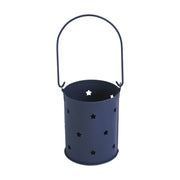 Starry Night Navy Metal Candle Holder 3.75x3x3