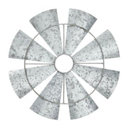 Galvanized Metal Windmill Blades Wall Hanging 16.75x16.75