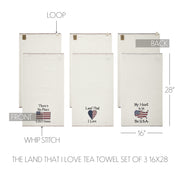 The Land That I Love Tea Towel Set of 3 16x28
