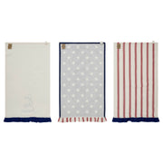 Hatteras Stars GBA Ruffled Tea Towel Set of 3 16x28