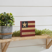 Faith Family Freedom on Flag Block Sign 5x5x1