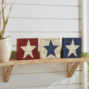 RWB Star Block Signs Set of 3 5x5x1