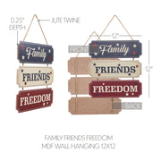 Family Friends Freedom Wall Hanging 12x12