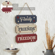 Family Friends Freedom Wall Hanging 12x12