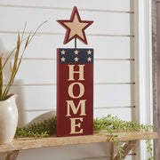 HOME w/ Star In Red Outline Wall Hanging 16x5