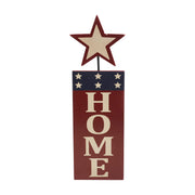 HOME w/ Star In Red Outline Wall Hanging 16x5