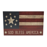 GOD BLESS AMERICA On Vintage American Flag Wall Sign 10x16