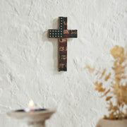 American Flag On Distressed Cross Wall Sign 10x6
