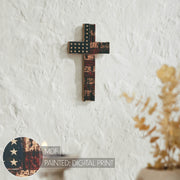 American Flag On Distressed Cross Wall Sign 10x6