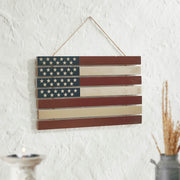 USA Flag Stacked Wall Hanging 12x20