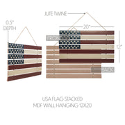 USA Flag Stacked Wall Hanging 12x20