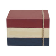 Let Freedom Ring Block Sign w/ American Map Ornament On Twine 4x6x5
