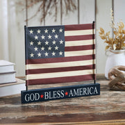 Canvas American Flag on Blue GBA Base Decor 12x14x1