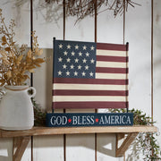Canvas American Flag on Blue GBA Base Decor 12x14x1