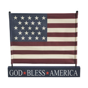 Canvas American Flag on Blue GBA Base Decor 12x14x1