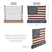 Canvas American Flag on Blue GBA Base Decor 12x14x1