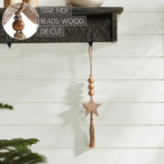 Natural Beads Star & Tassel Ornament 10x3