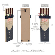 Uncle Sam Block Sign 15x5x1