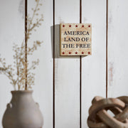 My Country America Land Of The Free w/ Red Stars Block Sign 6x6x1