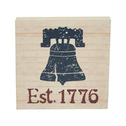 My Country Blue Liberty Bell Est 1776 Block Sign 6x6x1