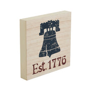 My Country Blue Liberty Bell Est 1776 Block Sign 6x6x1