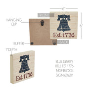 My Country Blue Liberty Bell Est 1776 Block Sign 6x6x1