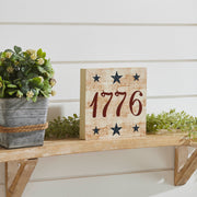 My Country 1776 w/ Blue Stars Block Sign 6x6x1