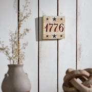 My Country 1776 w/ Blue Stars Block Sign 6x6x1