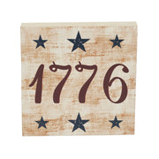 My Country 1776 w/ Blue Stars Block Sign 6x6x1