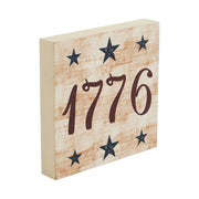 My Country 1776 w/ Blue Stars Block Sign 6x6x1